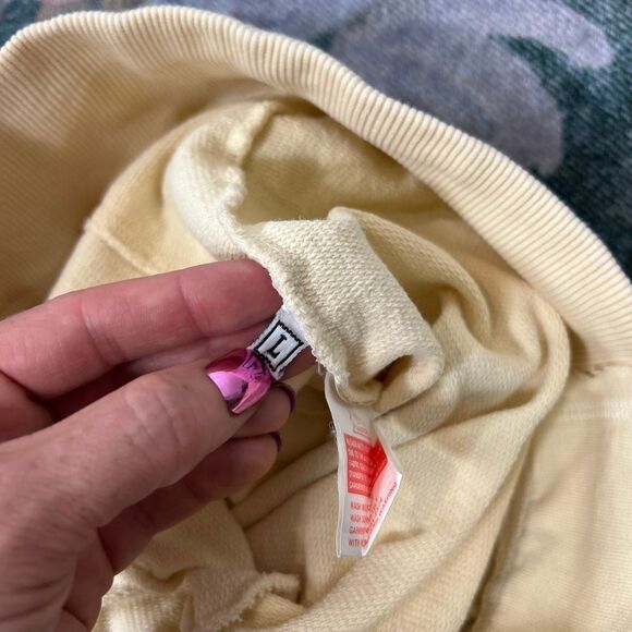 Golddigga Track Pants y2k Womens Large Cream Flare Leg Sweatpants Drawstring 90s - Picture 13 of 16